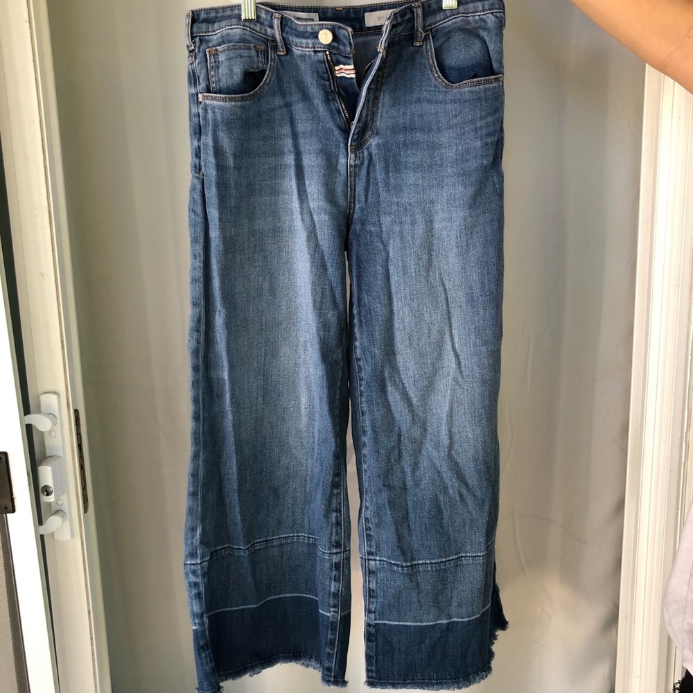 Pilcro and the letterpress wide leg cropped jeans